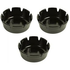 PAVILIA Set of Black Plastic Ashtrays-Deep Well-ResturantBar-4Diameter, One Color_1, One Color