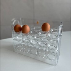 에쉬울프 계란한판 3단 보관함 30구, 투명