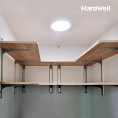 하드웰 시스템 벽선반 2단 높이 60cm 세탁실 벽걸이 원목, 2단 높이60cm(상판:90x35cm), 우드상판