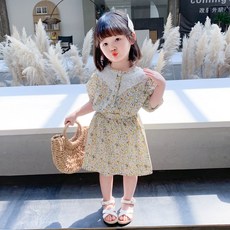 여아 원피스 레이스 꽃무늬 여름 아동