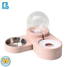 심플 모던 강아지 물병식기세트 핑크 꿀템식기