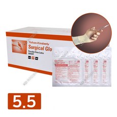 유한킴벌리 스마트 수술장갑 5.5 50조 파우더프리 라텍스 멸균수술글러브