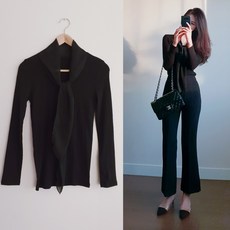 나날샵 마인)명품st 쉬폰 티셔츠 여성티셔츠 블라우스 쉬폰블라우스 셔츠 리본 스카프 긴팔 티셔츠