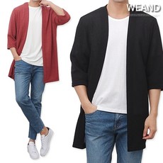 남자린넨롱가디건