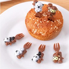 동물 농장 미니 만화 과일 포크 사인 스낵 케이크 이쑤시개 런치 파티 장식, 25. 6pcs, 1개