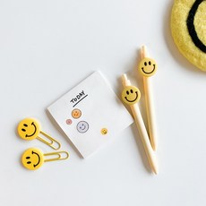 노랑 귀여운 스마일 볼펜 특이한 선물용 예쁜볼펜