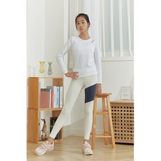 요가피기 YP50322 숄더 라인 컷 오프 롱 슬리브 퓨어화이트