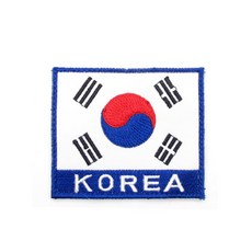 부착용 태극기패치 찍찍이 헝겊 브로치 마크 와펜