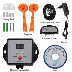  강아지짖음방지 boruit new electric pet dog 훈련 칼라 울타리 시스템 방수 재충전 반사 스트랩 lcd 짖는 충격 칼라 for dog, 개 1마리 