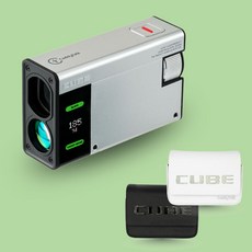 [22시마감 내일도착] 캐디톡 큐브 골프 Laser 거리측정기, 실버 + 블랙 파우치