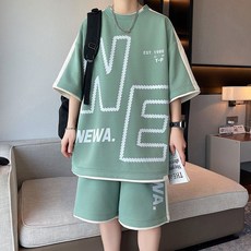 캐주얼 반팔티셔츠 남자 반바지 트레이닝 상하의 여름 반팔티 츄리닝세트 운동복세트 빅사이즈남성의류