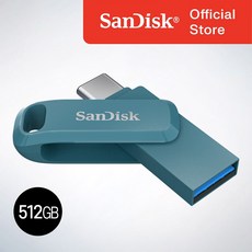 샌디스크 공식인증정품 USB 메모리 Ultra Dual Go 울트라 듀얼 고 Type-C OTG USB 3.2 SDDDC3 512GB 나바지오블루, 1개