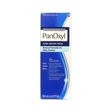 Panoxyl 4% 과산화벤조일 여드름 크리미 워시 170g(6온스) (2팩), 한개옵션0, 170g