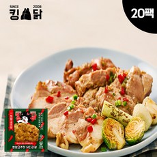  킹닭 청양고추맛 닭다리살 100g x 20팩 통닭다리살 통다리살 식단관리 닭다리 순살, 20개 