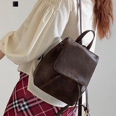 보니타 여성 데일리 빈티지 가죽 미니 백팩 학생가방