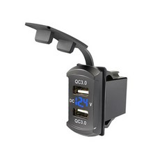 자동차 차량용 햇빛가리개 암악 커튼 커텐자동차 충전기 소켓 QC 3.0 빠른 방수 12V-24V 듀얼 USB 포트 콘, 05 QC3.0 blue, 1개