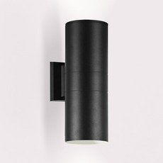 휴빛조명 파30 외부 원통 방수 벽등 2등, 블랙