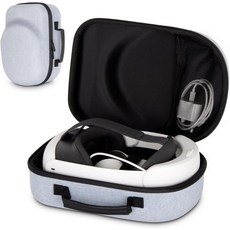 메타 퀘스트 3S/퀘스트 3 VR 헤드셋 터치 플러스 컨트롤러 충전 케이블 어댑터 헤드밴드표준 또는 엘리트 버전 및 액티브 스트랩용으로 설계된 XINGFUDAO 하드 케이스.