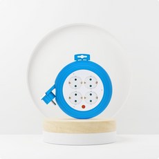 러그박스 원형 멀티탭 4구 이지콕, 1개, 3m, 블루