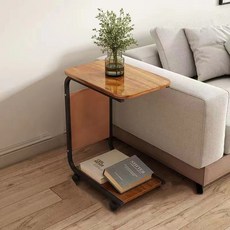 YAOJIA 현대 심플한 나무 사이드 테이블 이동 가능한 사이드 테이블, 원목색