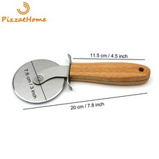 스테스 피자 휠 나이프 회전 슬라이서 커터 미끄럼 방지 나무 손, 1.Pizza Wheel Kinfe, 1개