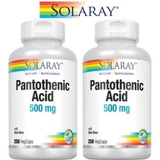 솔라레이 판토테닉산 베지캡슐 Pantothenic Acid 500mg 250정 x2병, 1개, 기본