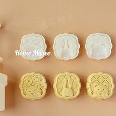 월병틀 화과자 몰드 스탬프 기도하는 토끼 50g (2종세트), 1개, 50g 해피애니멀즈