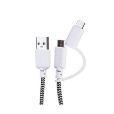 usb변환젠더 usb멀티허브 아트뮤케이블 iHip Type C + 마이크로 USB 2in1 듀오 케이블 10피트 귀여운 코드 TypeC 흑백 케이블Type 변환 어댑터 포함 장