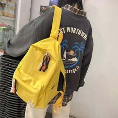가방 옐로우- 지퍼끈 캐주얼 백팩 중고생 학생 신학기 대학생가방 중학생가방 학생백팩 고등학생가방 신학기백팩