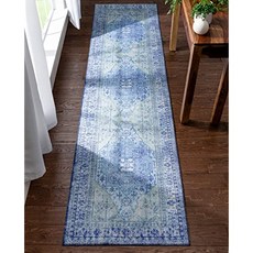 Nile Gila Machine Washable Vintage Bohemian Medallion Oriental Da (25" x 910" Runner Dark Blue), 25" x 910" Runner, Dark Blue, 25" x 910" Runner, Dark Blue
