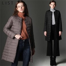 리스트 라운드넥 경량 덕다운 점퍼