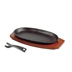 PEARL METAL 펄금속 스테이크 접시 소형 23×13cm 철주물 인덕션가능 오븐용 스프라우트 HB-6212, 1개