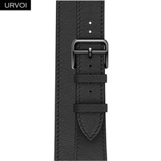 URVOI Apple Watch 밴드 시리즈 용 더블 투어 스트랩 인쇄 6 5 4 3 2 1 SE for iwatch 정품 가죽 루프 엑스