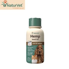 미국 NaturVet Hemp Seed Krill & Salmon Oil Dog & Cat Supplement 8온즈, 1개
