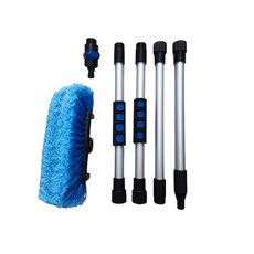 세차 탈착식 긴 막대 창문 유리 클리너 물 스프레이 브러시 유지 보수 도구 자동차 액세서리, 03 Blue brush and rod