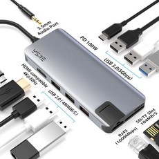 EKSA-USB c형 허브 어댑터 USB 3 0 분배기 4K HD 맥북 에어 M1 2.0 마이크로 SD 카드 리더 슬롯 RJ45 도킹, 중국_12 IN 1, 01 12 IN 1