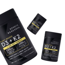 스포츠 리서치 비타민 D3 125mcg 플러스 K2 100mcg (Sports Research D3 + K2 Veggie Softgels), 3개, 160정