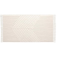 Bedding Craft 하프 핸드 우븐 부분 러그 브레이드 황마 스캘럽 테두리 데코 컬렉션 클래식 품질 거실 주방용 55.9x106.7cm(22x42인치) - 내추럴, 페스탈 리넨