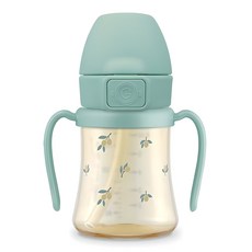 GROSMIMI 可愛圖案PPSU吸管杯, 200ml, 1個, 橄欖色(開心果款)