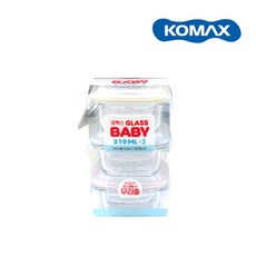 코멕스 이유식글라스 정사각 210ml 3개입, 1개