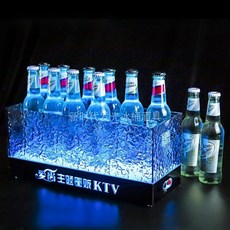 아이스버켓 아이스바켓 아이스 바스켓 양주 얼음통 와인 칠러 위스키 얼음 LED 홀더 블루, 사이즈, 1개