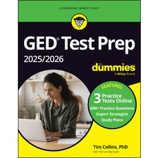 (영문도서) GED Test Prep 2025/2026 for Dummies: Book + 3 Practice Tests Online Paperback, For Dummies For Dummies, English, 9781394287437