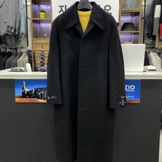 지오송지오 20F/W 블랙 솔리드 캐시미어 블렌드 발마칸 롱코트 (ZVW 21701)