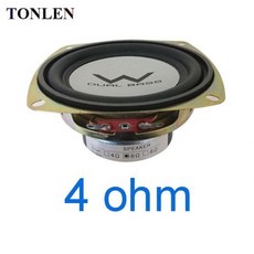 [해외] TONLEN 2 범위 스피커 4 인치 4 옴 6OHM 사운드 바 20 와트 음악 서브 우퍼 하이파이 블루투스스피커 오디오 홈 극장, 4 ohm