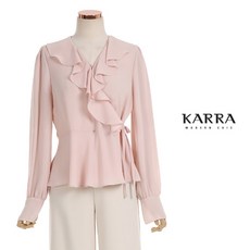 카라 KARRA COLLEC 라피앙프릴블라우스_KB0SBL023A