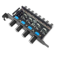 PC 8 채널 팬 허브 4 노브 냉각 팬 속도 컨트롤러 CPU 케이스 HDD VGA PWM 팬 PCI 브래킷 2V 팬 제어 전원 공급 장치, 4PIN, 1개