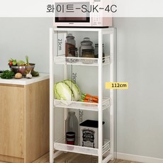 뉴타임즈16 주방 선반 스탠드 무타공 양념 오븐 수납장 전자레인지 멀티 수납대 DYA29 3182020116ab2, 화이트-SJK-4C