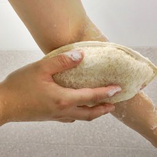 쑥으로천연염색한면혼방샤워볼