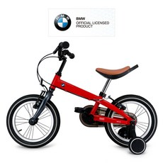 BMW 14인치 16인치 어린이 보조바퀴 자전거 키즈 바이크, 레이싱 레드