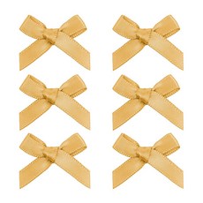 드림팩토리 공단 새틴 미니 리본 장식 6mm 완성리본, 100개, 01 샴페인